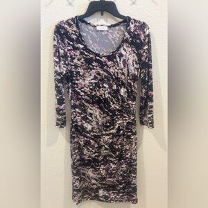 Calvin Klein Black and Pink 3/4 Sleeve Dress